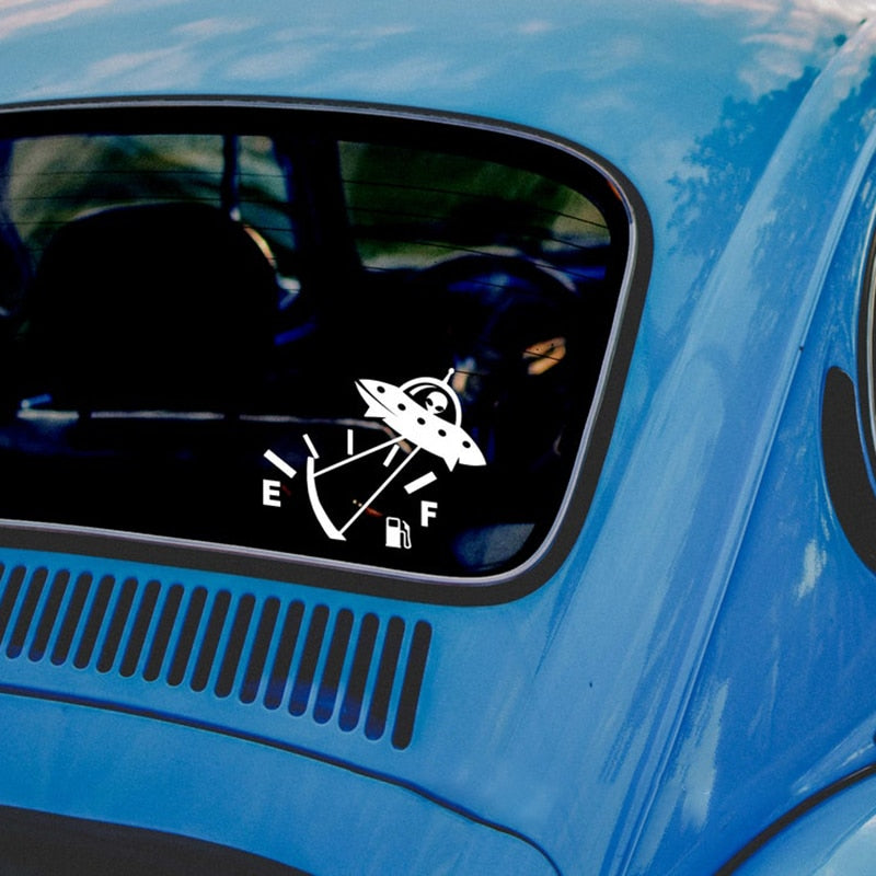 Fuel Tank E | F 'Alien Spaceship |Pulling ' Vinyl Car Stickers