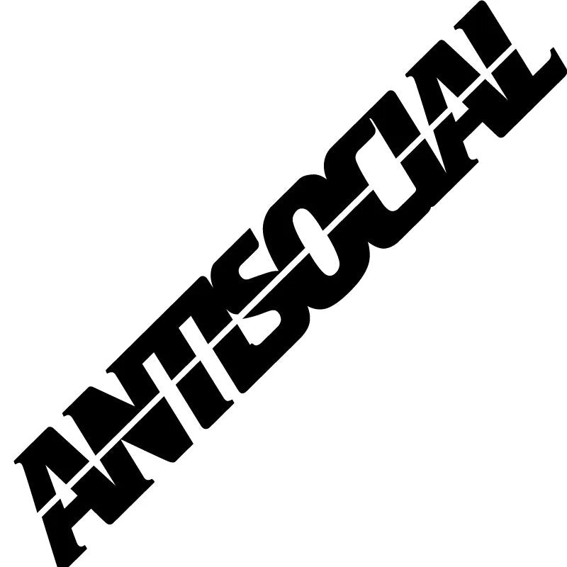 Cool 'Antisocial | Lined Font' Vinyl Car Sticker