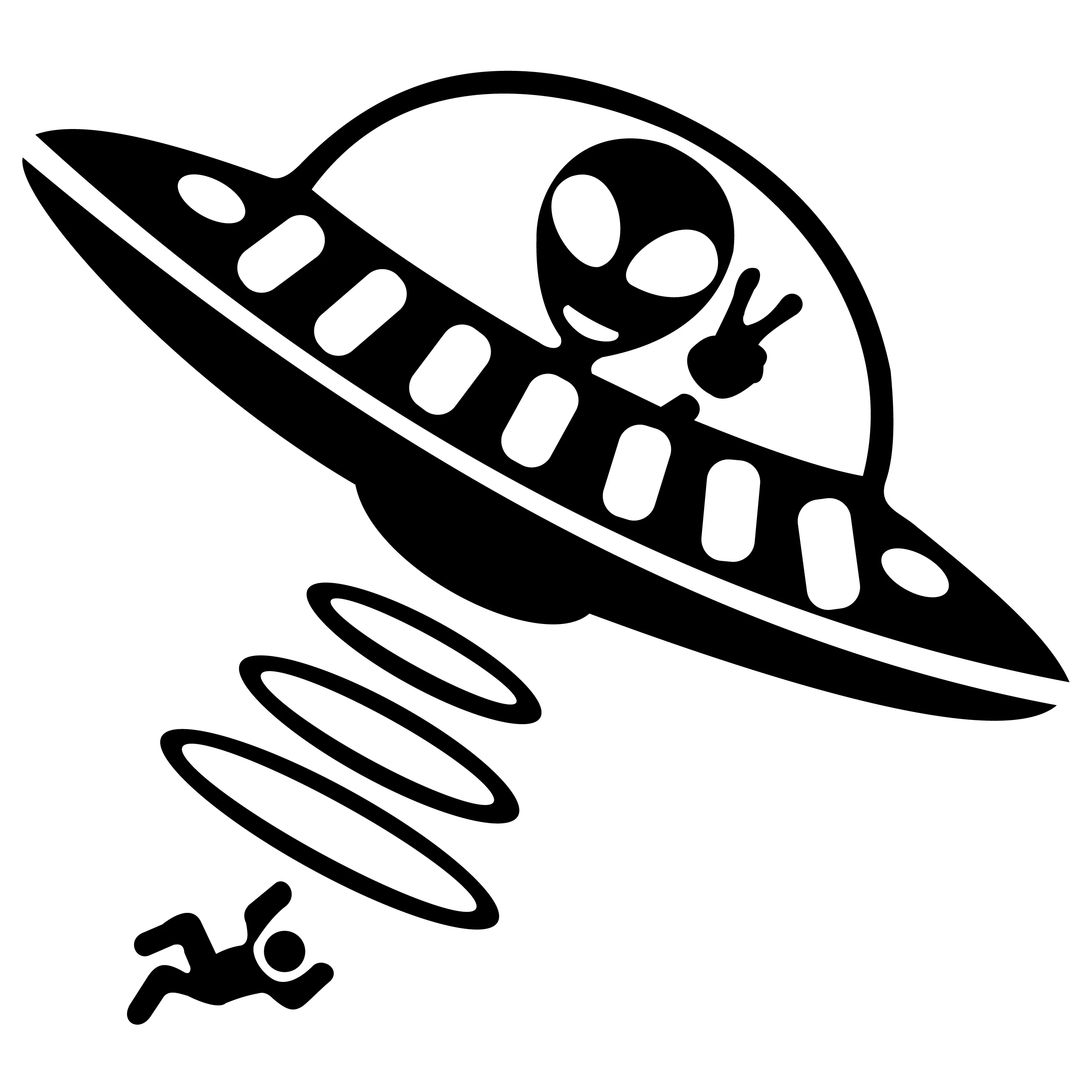 Alien Human Abduction Vinyl Car Sticker