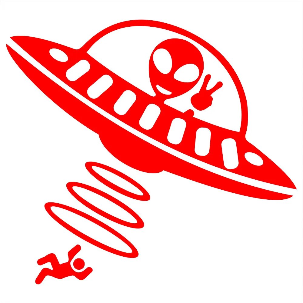 Alien Human Abduction Vinyl Car Sticker