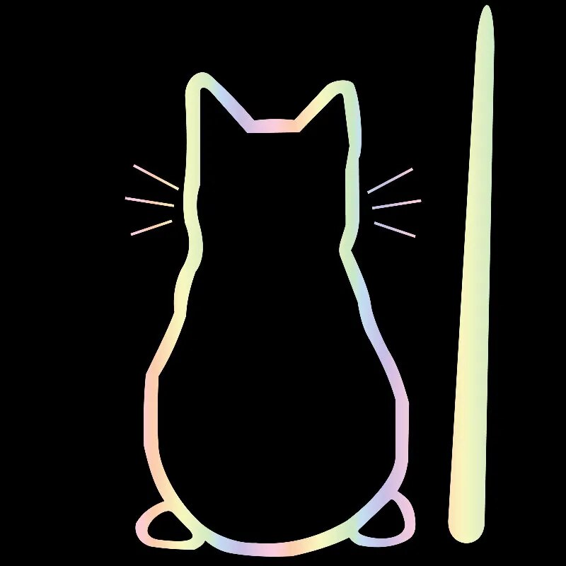 Cute Cat 'Sitting Back | 2.0' Vinyl Car Wiper Sticker