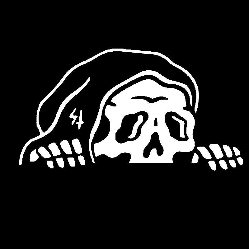 Grim Reaper 'Peeping' Vinyl Car Peeker Sticker