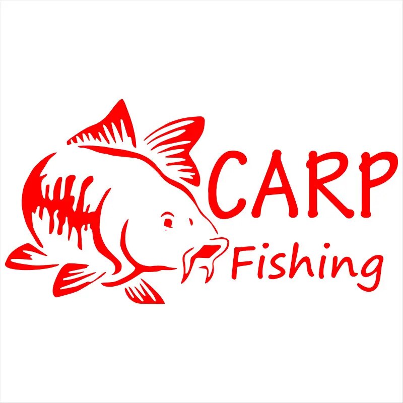 Fish 'Carp Fishing' Vinyl Car Sticker