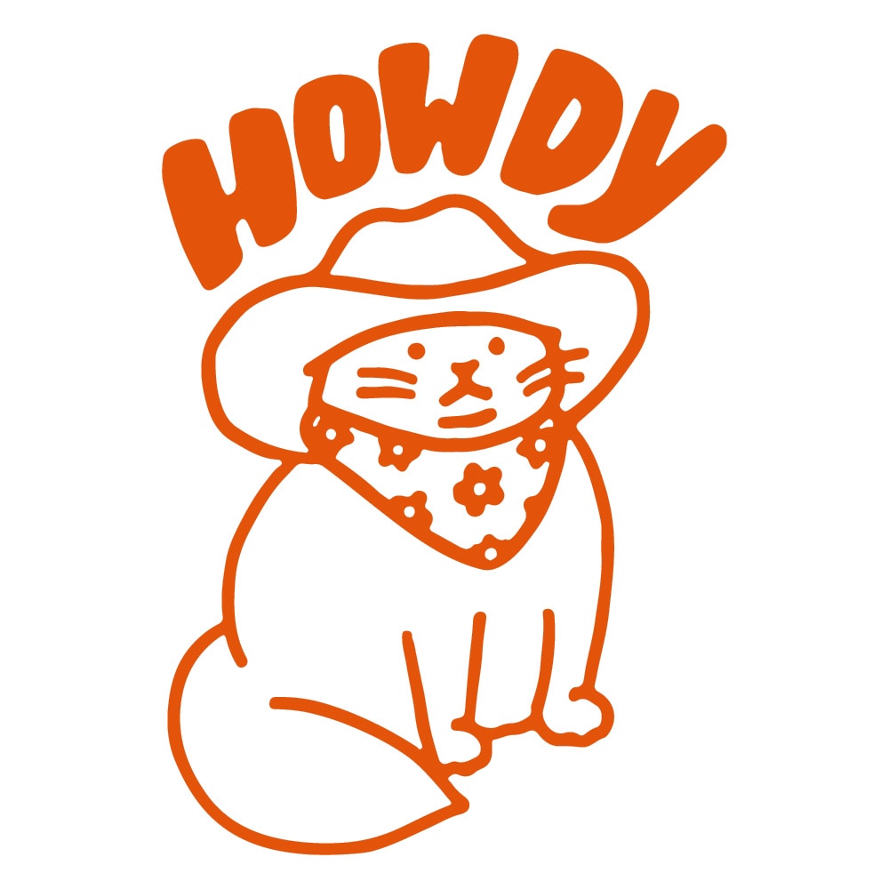 Cowboy Cat 'Howdy' Vinyl Car Sticker