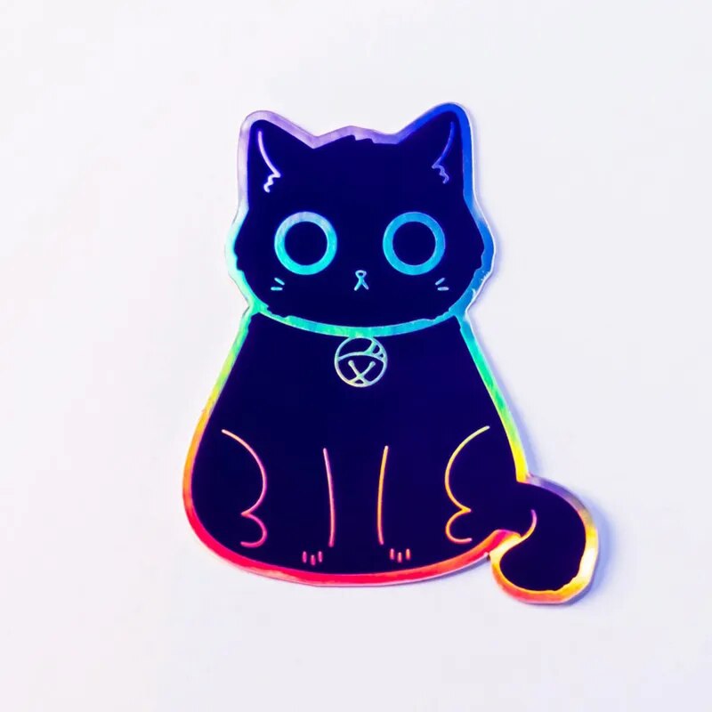 Cute 'Holographic Cat' Vinyl Car Sticker