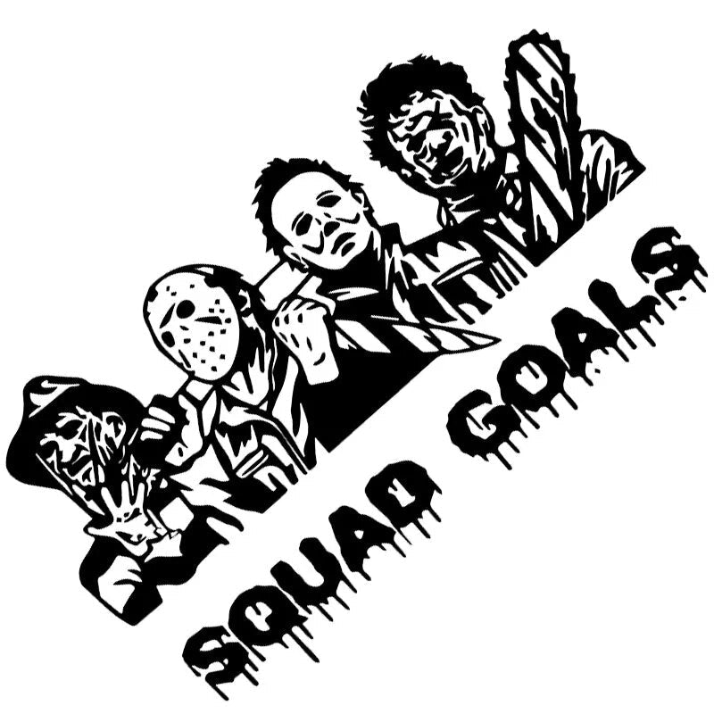 Classic Horror Killers 'Squad Goals' Vinyl Car Sticker