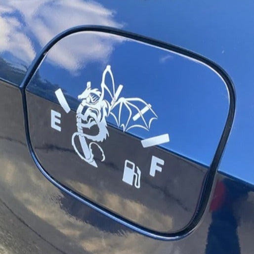 Fuel Tank 'E | F | Dragon Pulling Gas' Vinyl Car Sticker