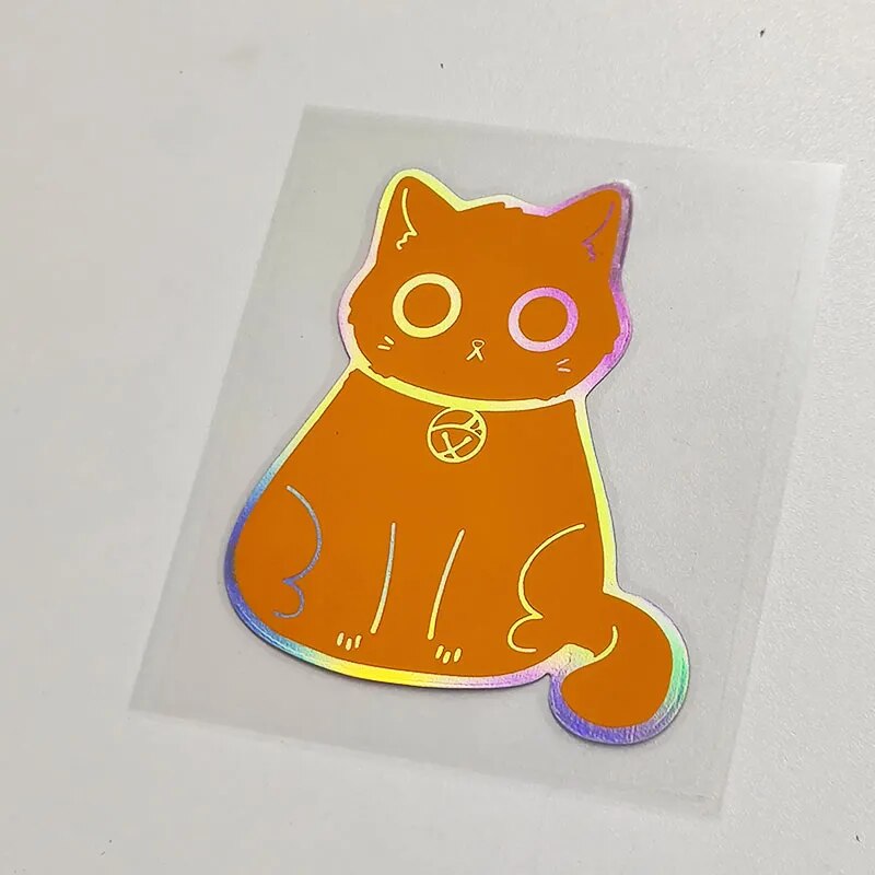 Cute 'Holographic Cat' Vinyl Car Sticker