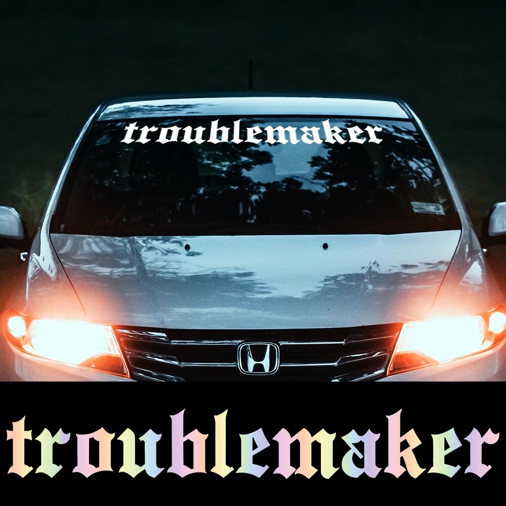 Cool' Troublemaker' Vinyl Car Sticker