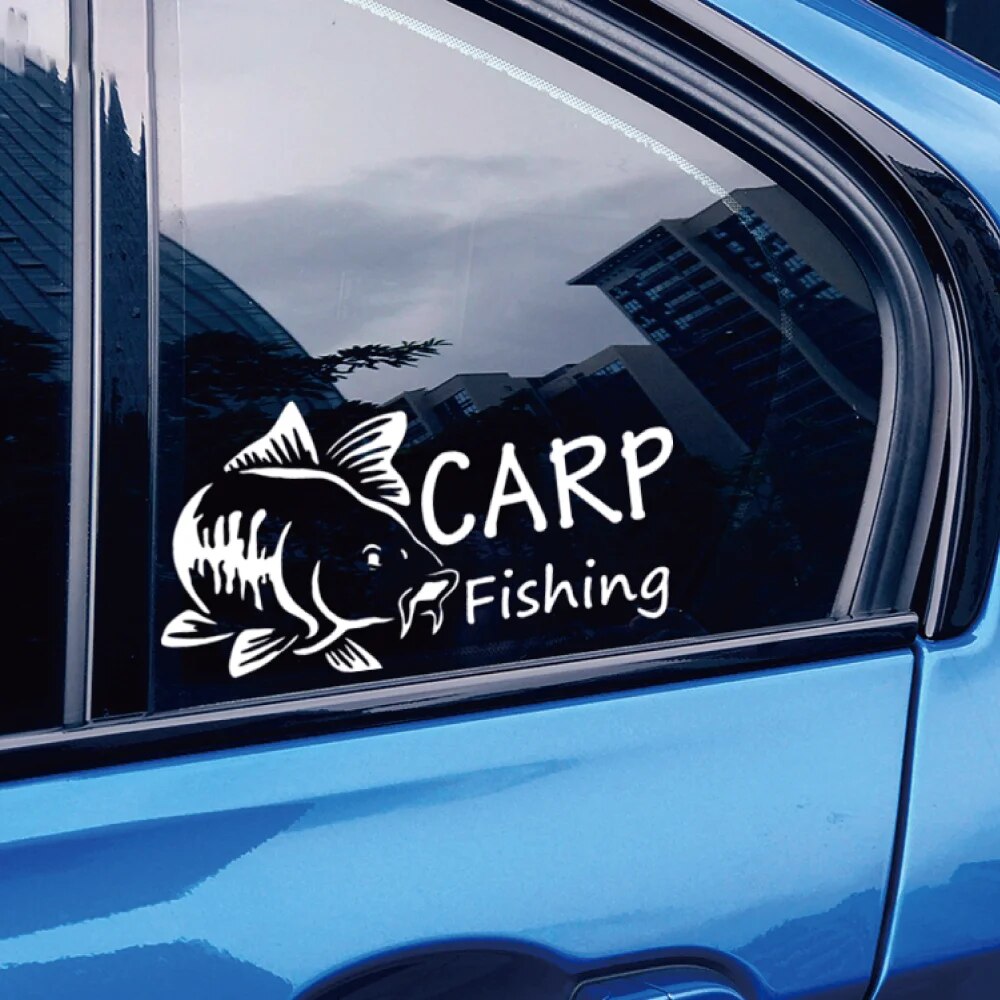 Fish 'Carp Fishing' Vinyl Car Sticker