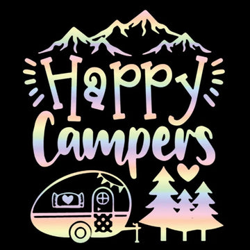 Happy Campers 'Camping | 1.0' Vinyl Car Sticker