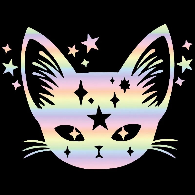 Celestial Cat 'Head' Vinyl Car Sticker