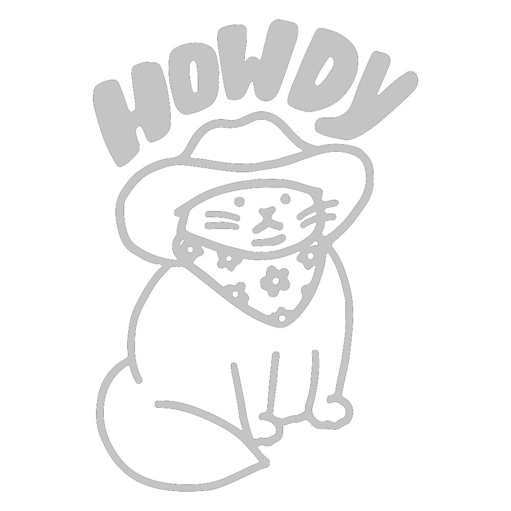 Cowboy Cat 'Howdy' Vinyl Car Sticker
