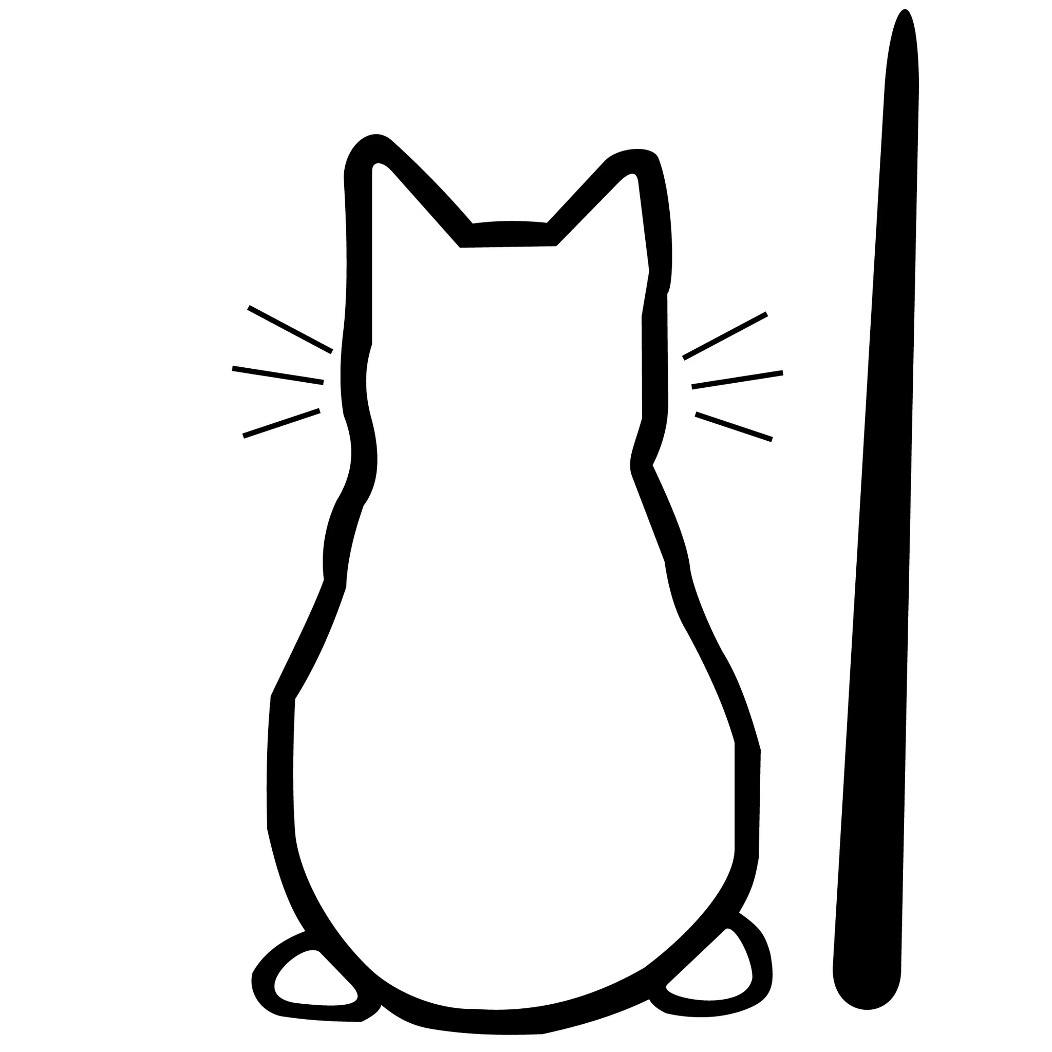 Cute Cat 'Sitting Back | 2.0' Vinyl Car Wiper Sticker