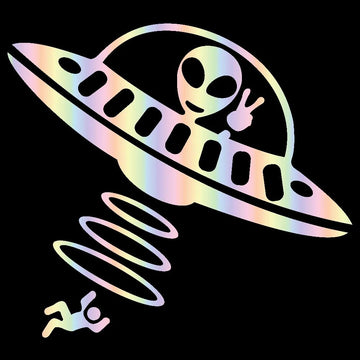 Alien Human Abduction Vinyl Car Sticker