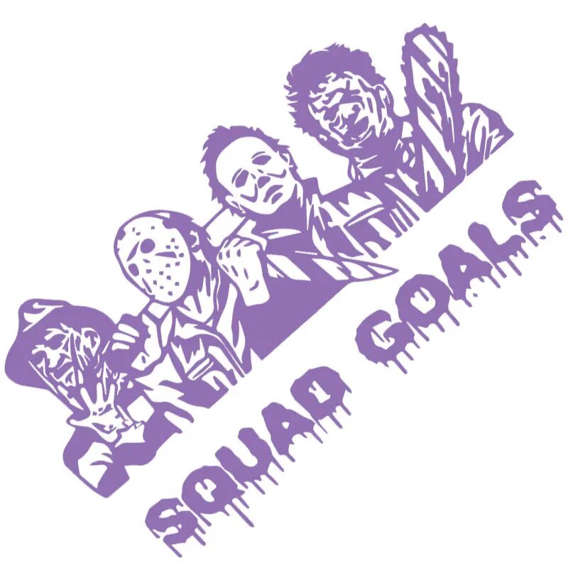 Classic Horror Killers 'Squad Goals' Vinyl Car Sticker