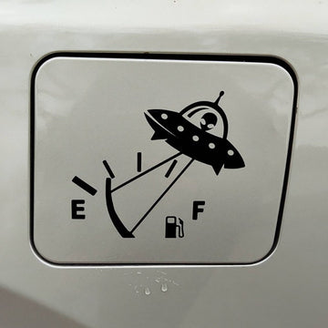 Fuel Tank E | F 'Alien Spaceship |Pulling ' Vinyl Car Stickers
