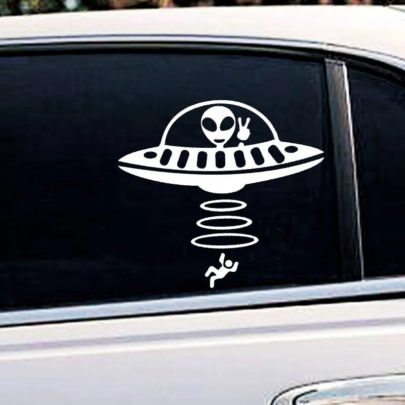 Alien Human Abduction Vinyl Car Sticker