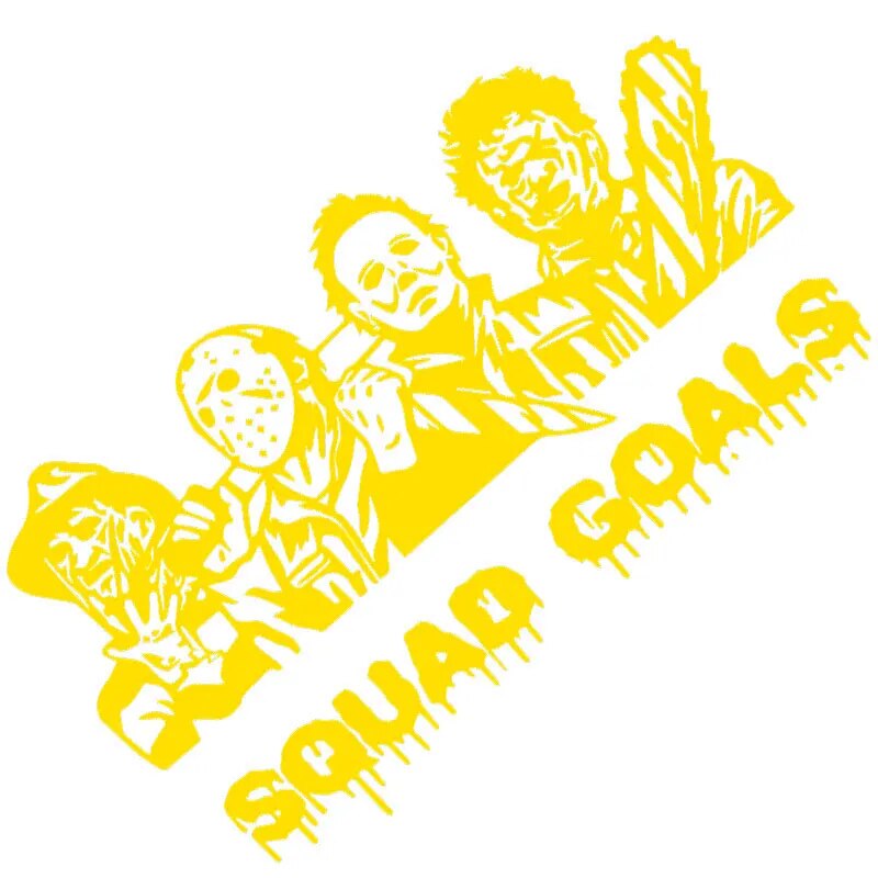 Classic Horror Killers 'Squad Goals' Vinyl Car Sticker
