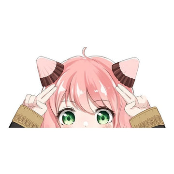 Spy x Family 'Anya | Two Fingers Salute' Vinyl Car Peeker Sticker