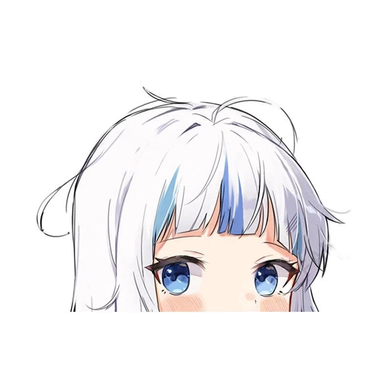 Virtual YouTuber 'Gawr Gura | Waiting' Vinyl Car Peeker Sticker