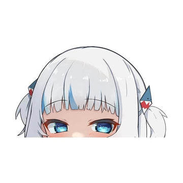 Virtual YouTuber 'Gawr Gura | Blue Eyes' Vinyl Car Peeker Sticker