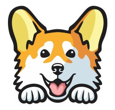 Cute 'Peeking Corgi' Vinyl Car Peeker Sticker