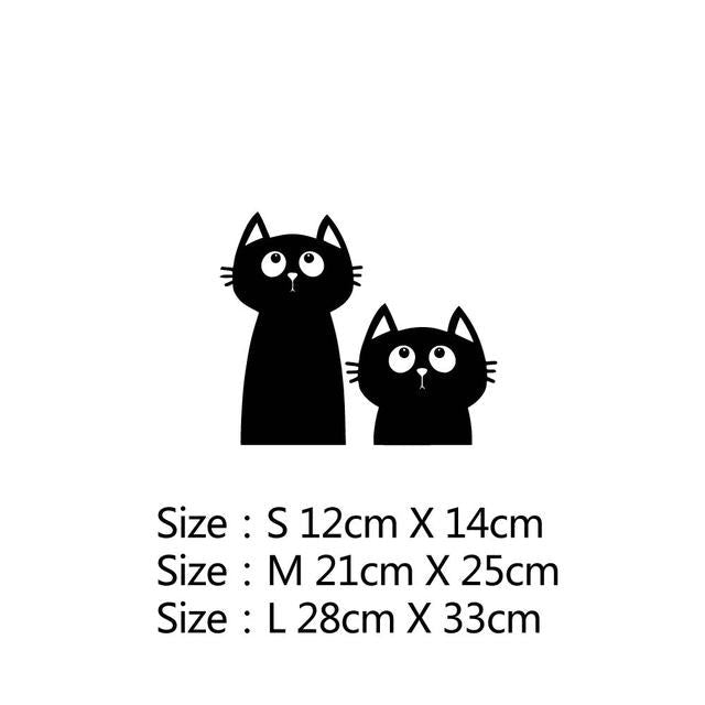 Cute Black Cats 'Tall and Short' Vinyl Car Sticker