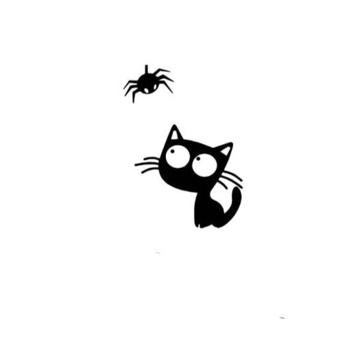 Cute Black Kitten and Spider Vinyl Car Sticker
