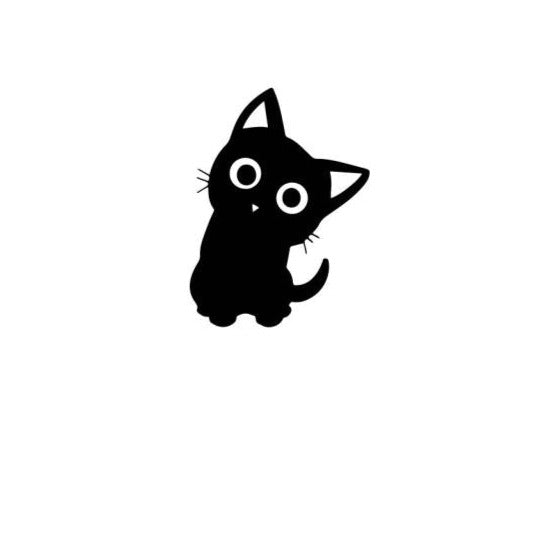Cute Black Kitten 'Round Eyes' Vinyl Car Sticker