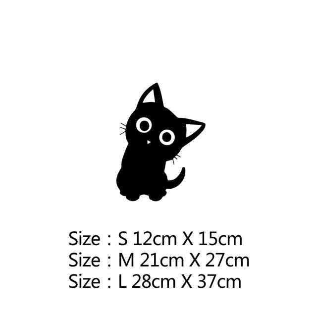 Cute Black Kitten 'Round Eyes' Vinyl Car Sticker