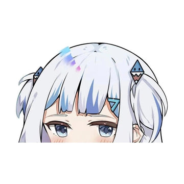 Virtual YouTuber 'Gawr Gura | Bored' Vinyl Car Peeker Sticker