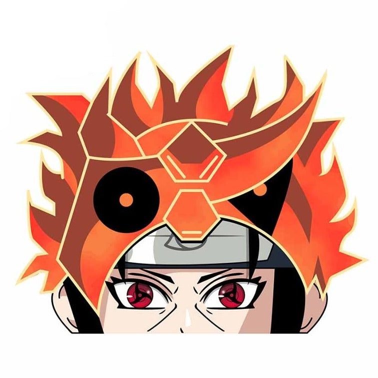 Naruto 'Itachi's Mangekyou Sharingan Eyes | Susanoo Hat' Vinyl Car Peeker Sticker