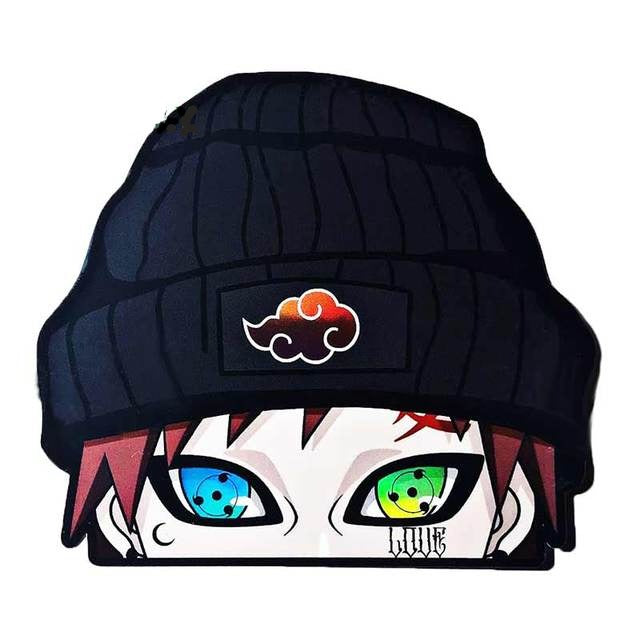 Naruto 'Gaara's Sharingan Eyes | Akatsuki Cloud Beanie' Vinyl Car Peeker Sticker