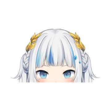 Virtual YouTuber 'Gawr Gura | Staring' Vinyl Car Peeker Sticker