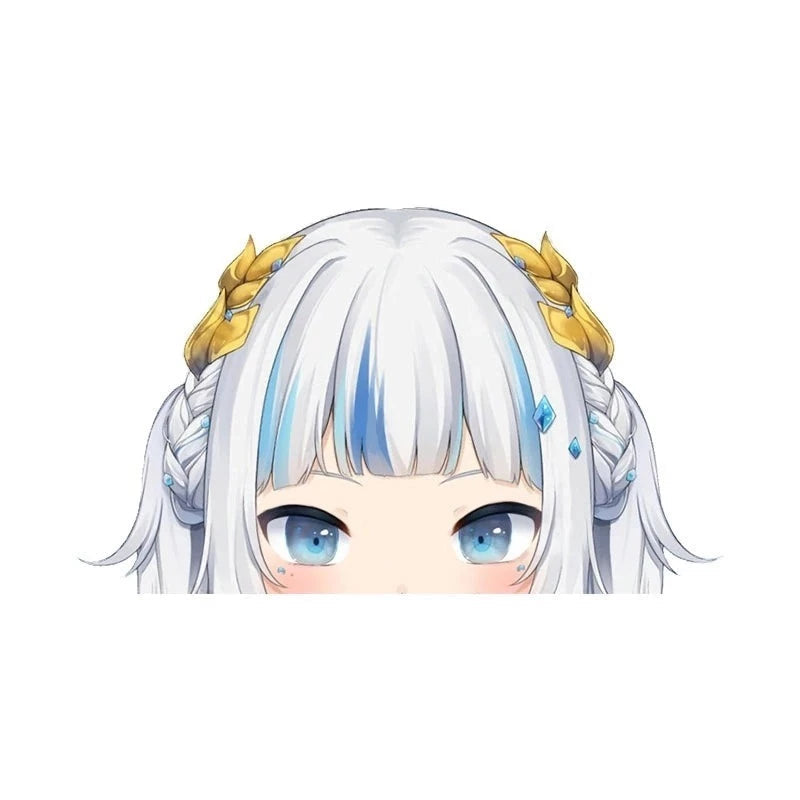 Virtual YouTuber 'Gawr Gura | Staring' Vinyl Car Peeker Sticker