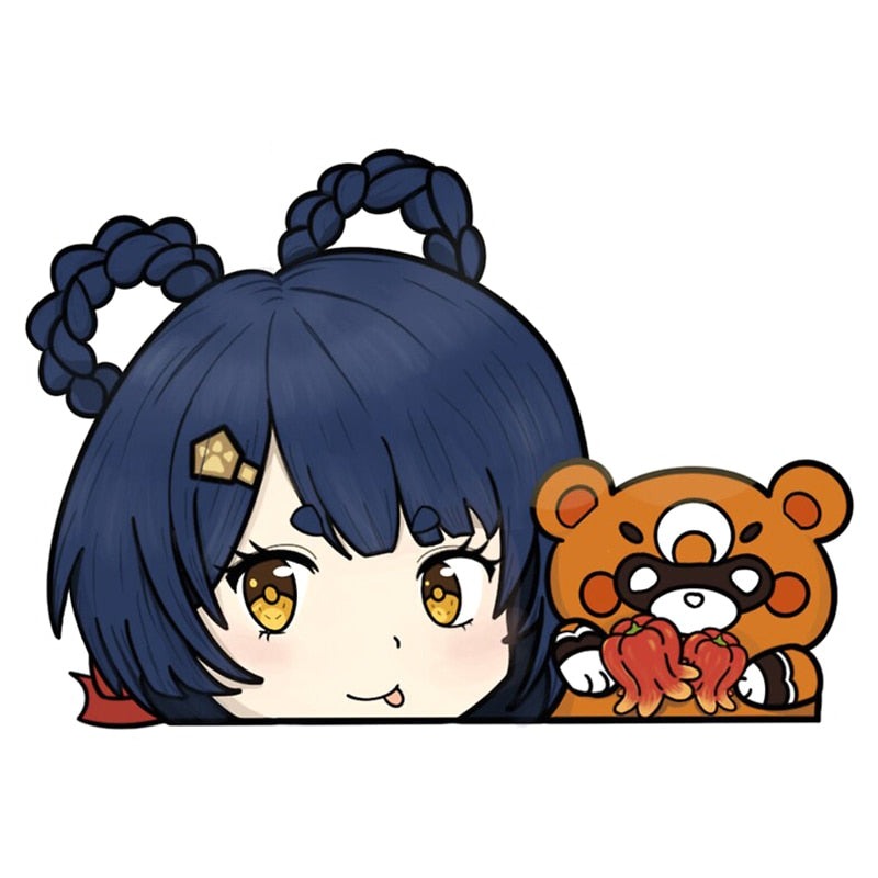 Genshin Impact 'Mao Xiangling And Guoba | Best Buddy' Vinyl Car Peeker Sticker