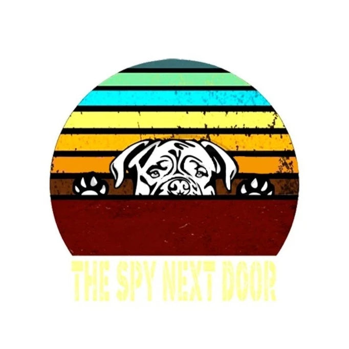 The Spy Next Door 'Pug | Colorful Stripes' Vinyl Car Peeker Sticker