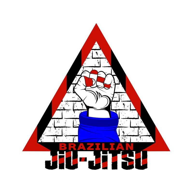 Brazilian Jiu Jitsu 'Raised Fist | Triangle Symbol' Vinyl Car Sticker