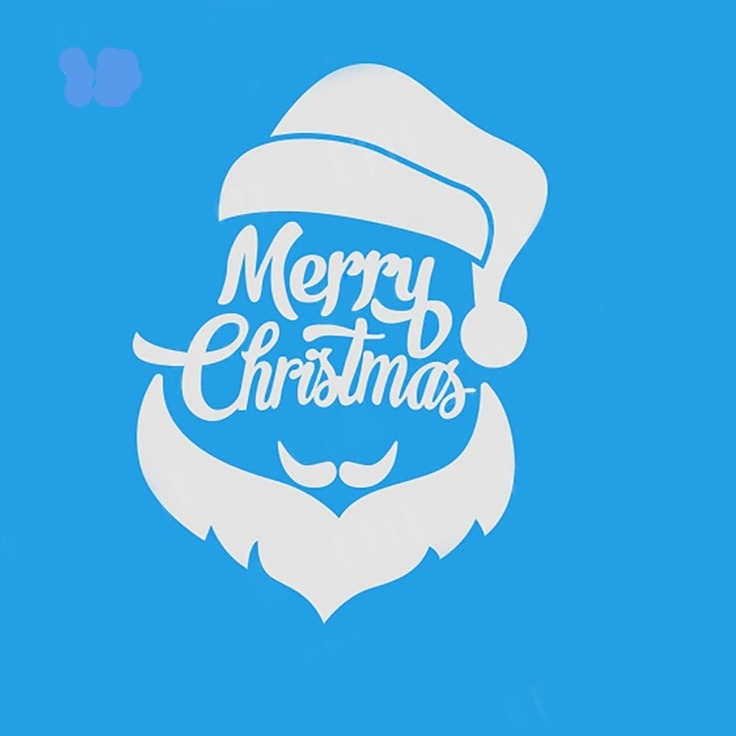 Merry Christmas 'Santa Face Shaped' Vinyl Car Sticker