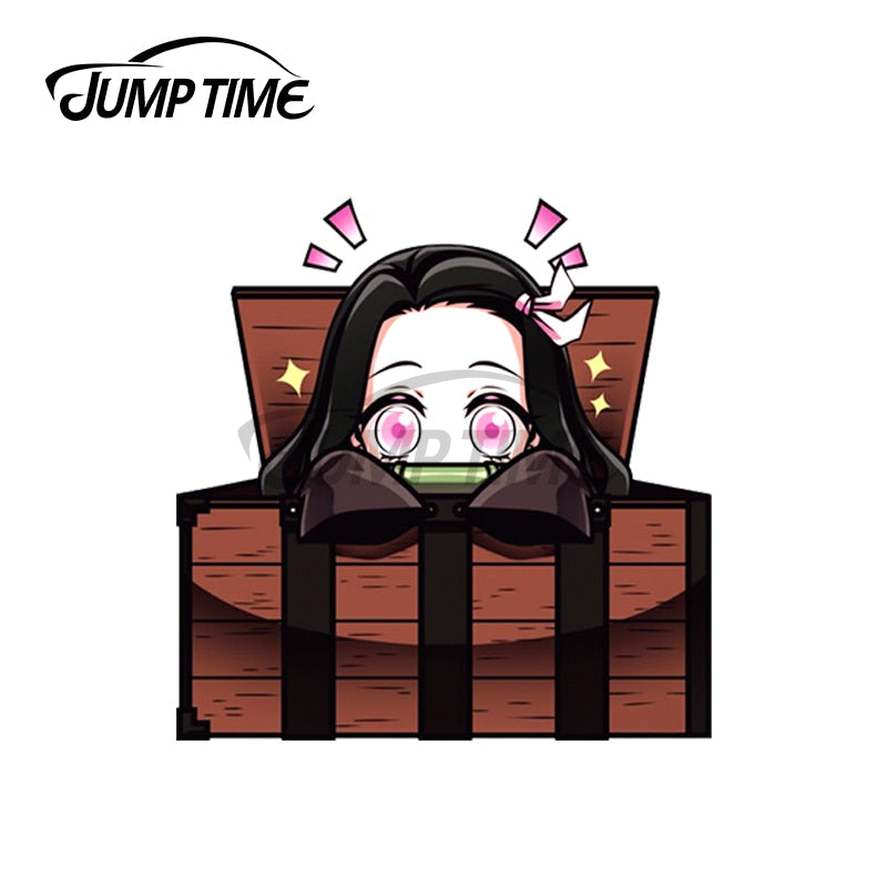 Demon Slayer 'Scared Nezuko | Hiding In A Box | 2.0' Vinyl Car Sticker