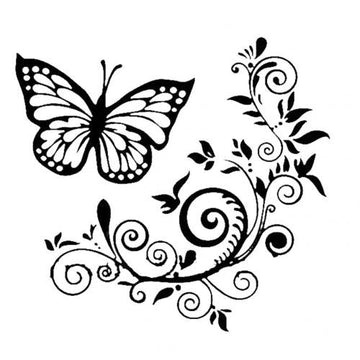 Cute 'Butterfly And Flower' Vinyl Car Sticker