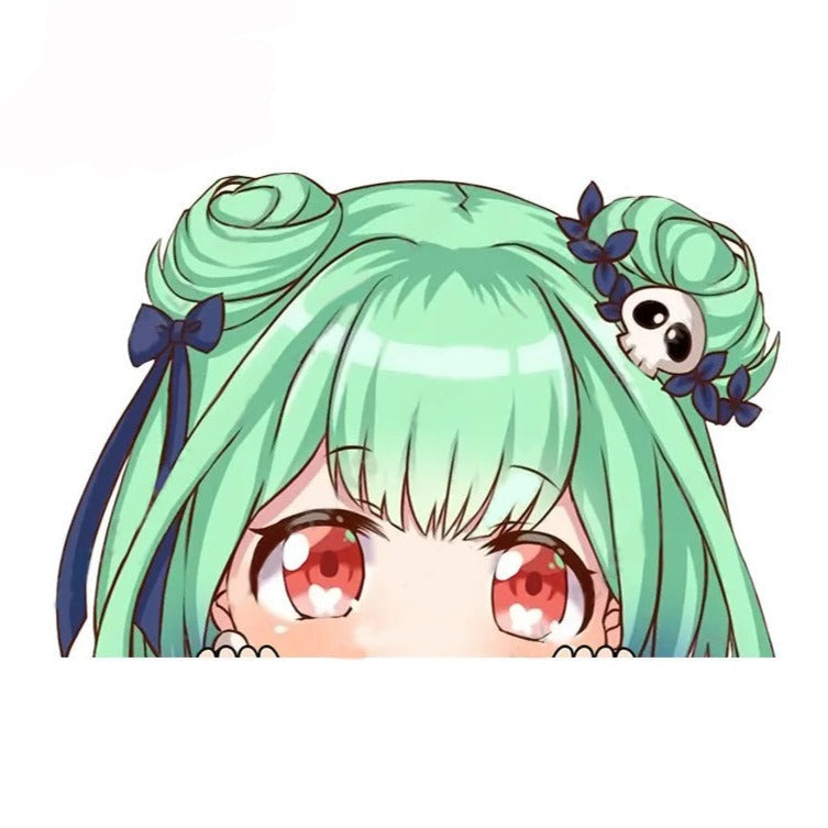 Virtual YouTuber 'Uruha Rushia | Shy' Vinyl Car Peeker Sticker