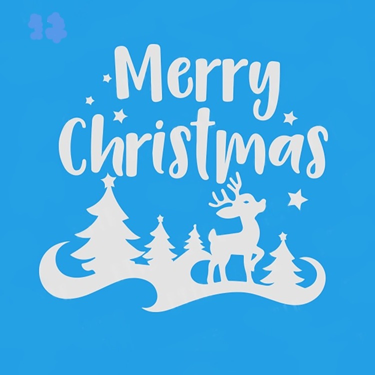 Merry Christmas 'Pine Trees and Reindeer' Vinyl Car Sticker