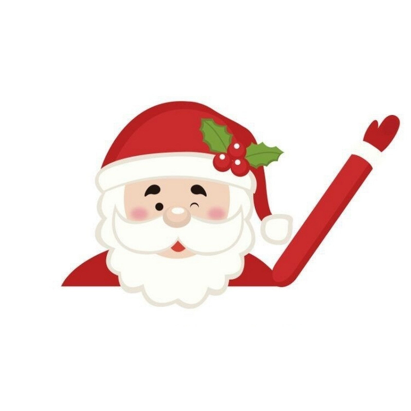 Santa Claus 'Winking | Arm Waving' Vinyl Car Wiper Sticker