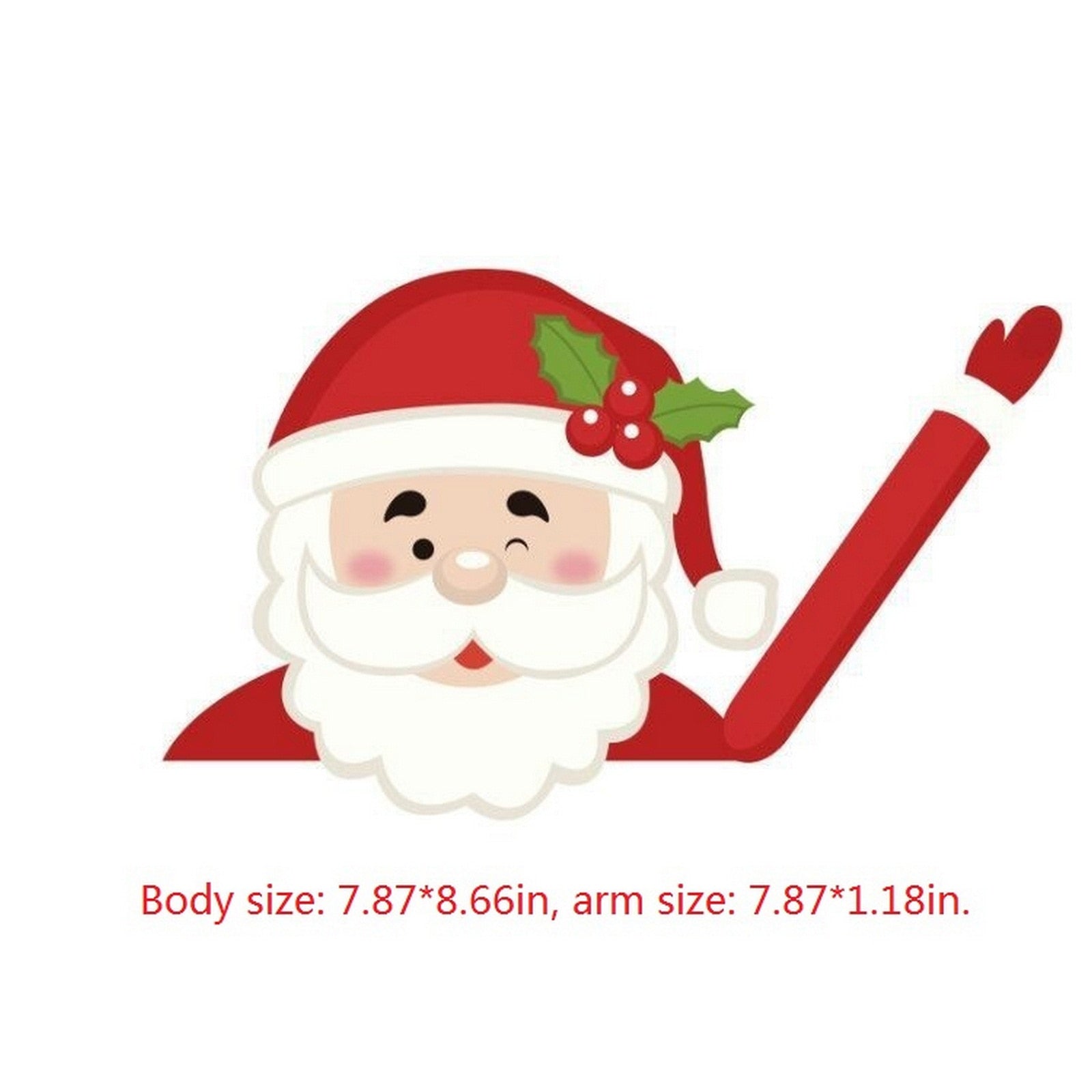 Santa Claus 'Winking | Arm Waving' Vinyl Car Wiper Sticker