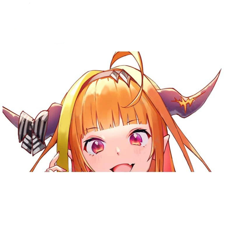 Virtual YouTuber 'Kiryu Coco | Amazed' Vinyl Car Peeker Sticker
