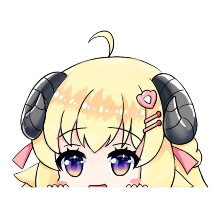 Virtual YouTuber 'Tsunomaki Watame' Vinyl Car Peeker Sticker