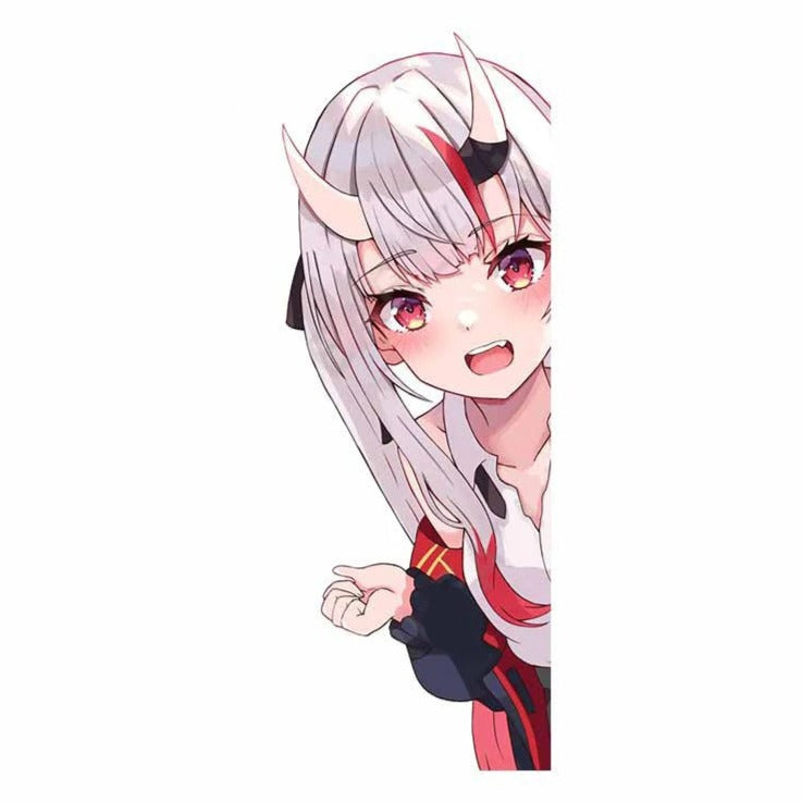 Virtual YouTuber 'Nakiri Ayame | Astonished' Vinyl Car Peeker Sticker