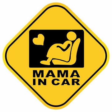 Mama In Car 'Pregnant Mama | Relaxing | Warning Sign' Vinyl Car Sticker